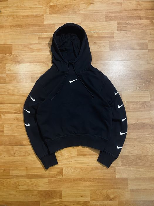 (S) Женское черное худи NIKE SPORTSWEAR SWOOSH HOODIE худі толстовка