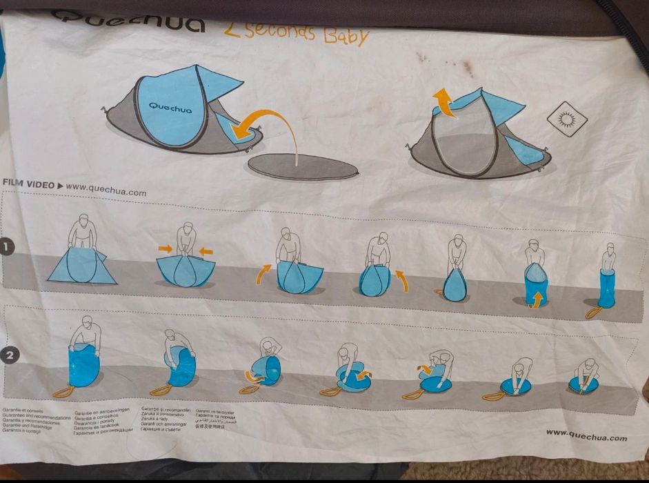Tenda infantil Quechua baby 2" seconds com colchão insuflável e lençol