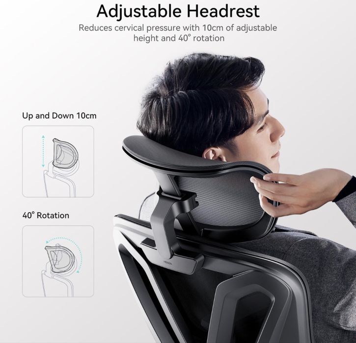 Cadeira ergonómica reclinável HBADA P5 com apoio lombar e de pés