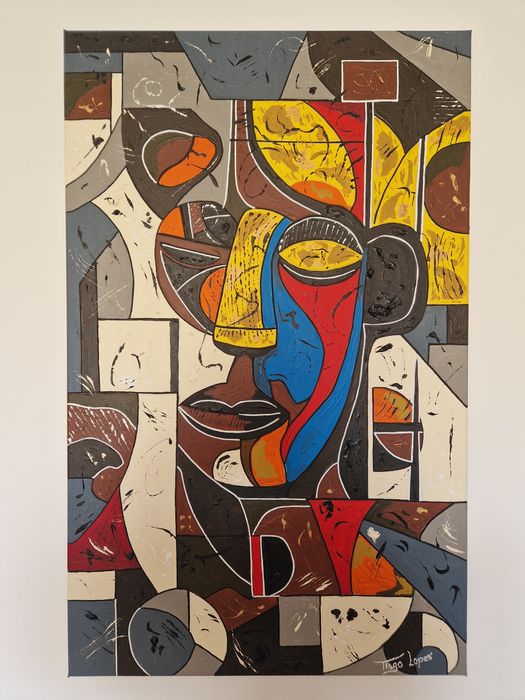 Quadro Cubismo African fc 2025-08