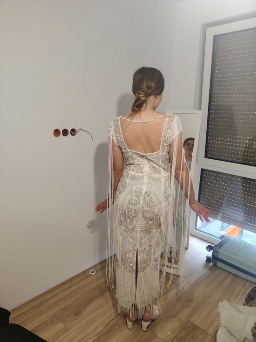 Suknia ślubna z frędzlami ASOS