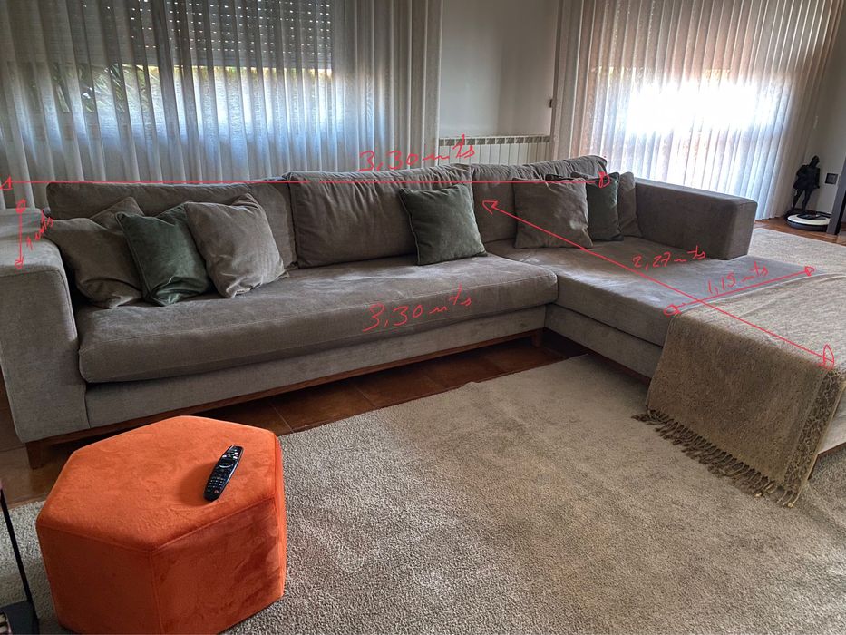 Sofa c/ chaise-long como novo