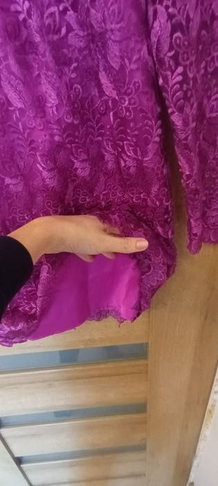 Sukienka mini fuksja koronkowa r.38