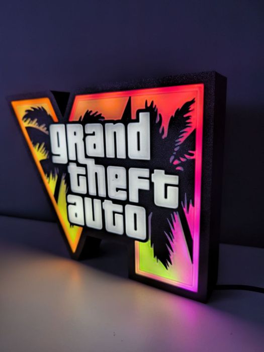 Logo GTA VI 6 led RGB