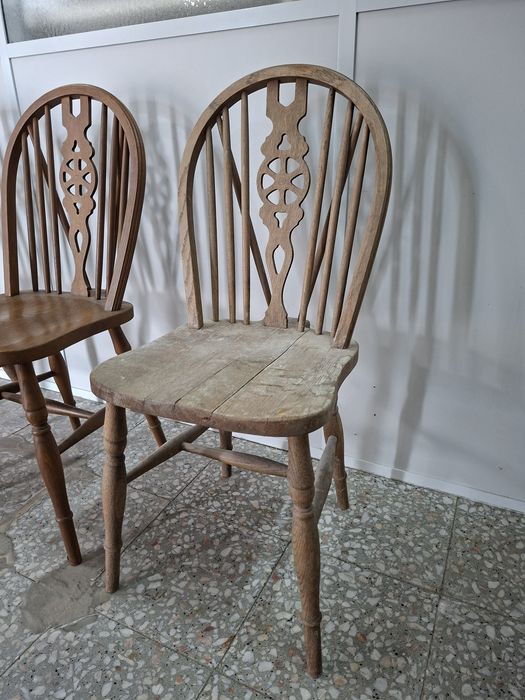 Conjunto 4 Cadeiras  Vintage 80's Madeira Maciça