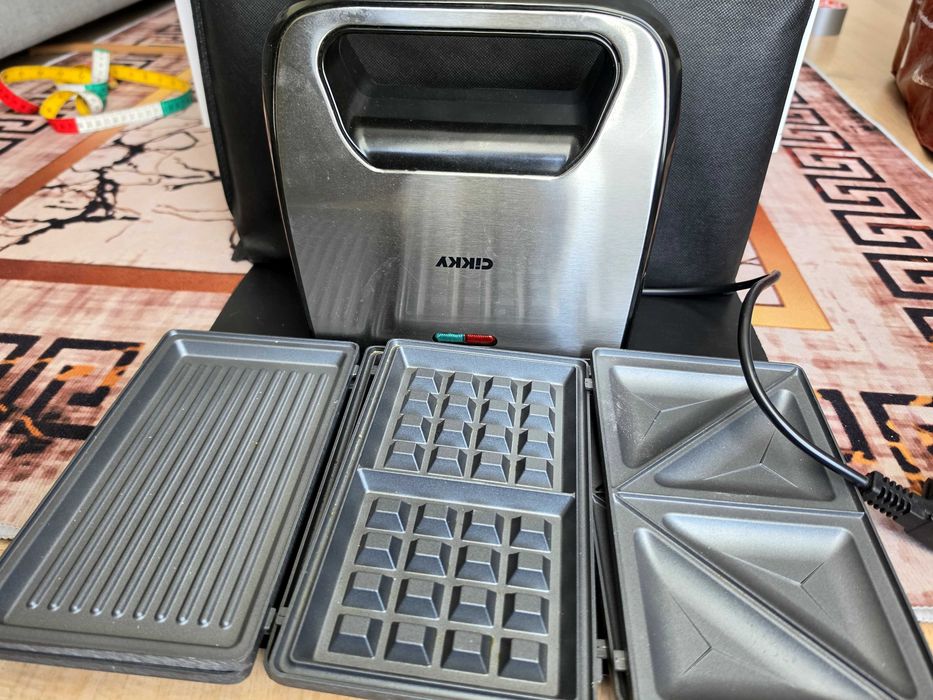 CIKKY opiekacz 3w1 750 W, gofrownica, grill, sandwich maker