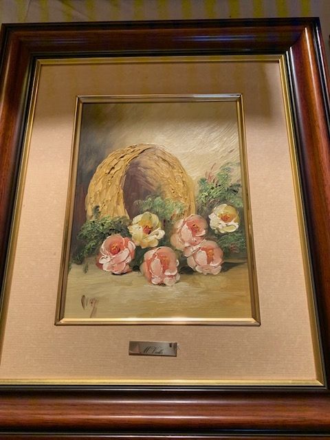 Quadro de flores, pintado à mão