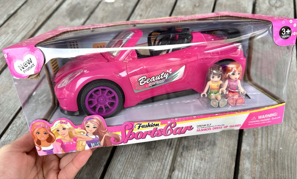 Машина кабріолет з ляльками 7896 музична, фари світяться, звук мотору