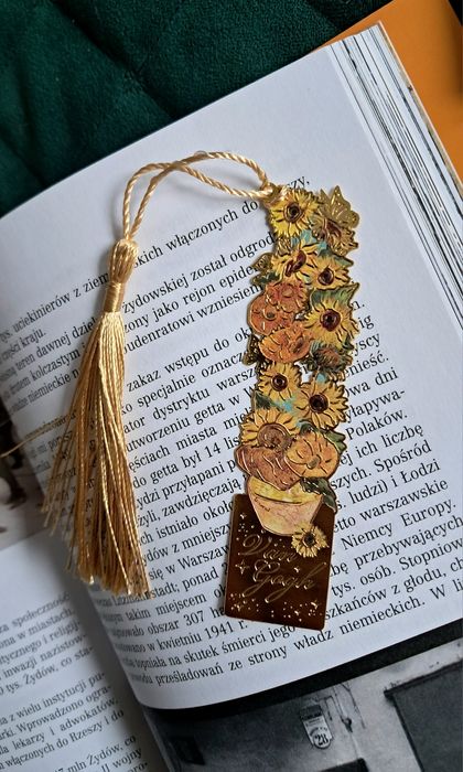 Zakładka metalowa do książki z frędzlem Van Gogh zakładki do książek