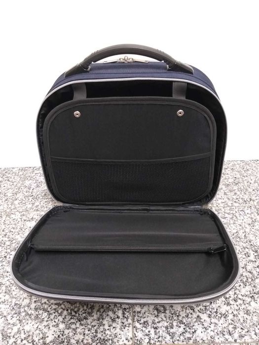 Mala necessaire portátil semi-rígida azul