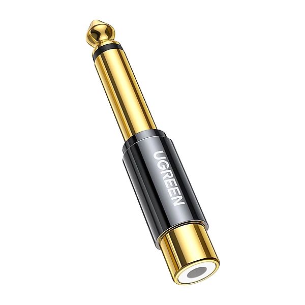 Ugreen przejściówka adapter jack 6,35 mm (męski) na RCA (żeński) złoty