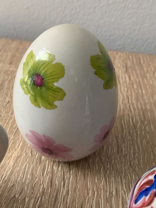 zestaw 2 x wazonik mini, jajo ceramiczne, Vintage, PRL