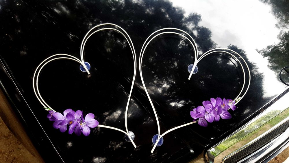 Serca na Slub 2 szt Dekoracja samochodu Auta okien