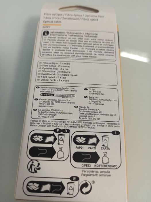 Kabel optyczny Poss 1,5m nowy