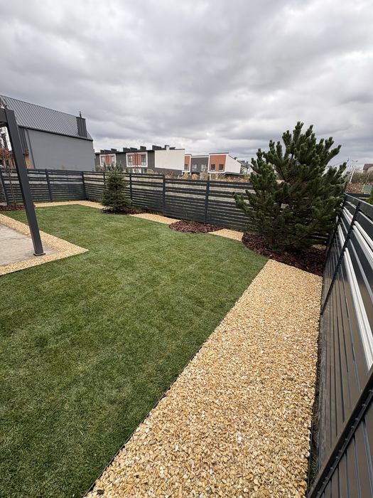 Ландшафт Озеленення Висадка туй Газон