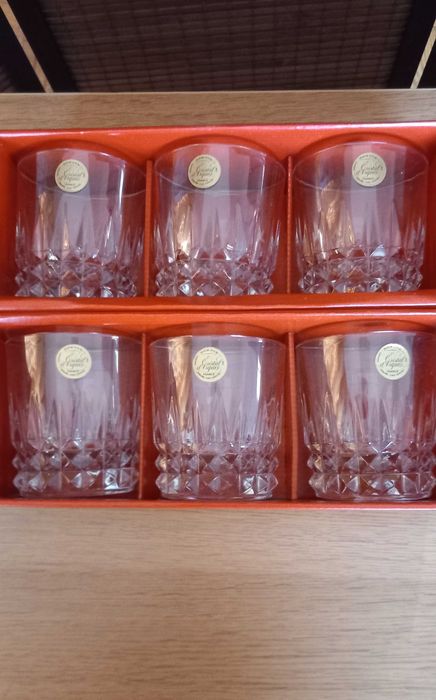 Copos whisky Cristal d'Arques + balde de gelo e bomboneira.