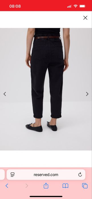 Джинси чорні мом баггі 34 xs Mom Reserved LADIES JEANS TROUSERS & BELT