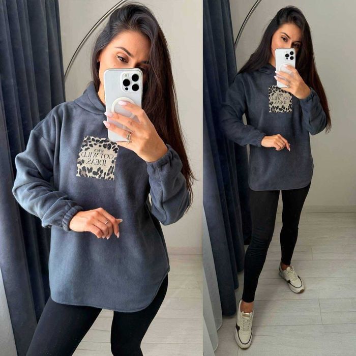 Жіночий теплий флісовий костюм | Зимовий комплект кофта + лосіни