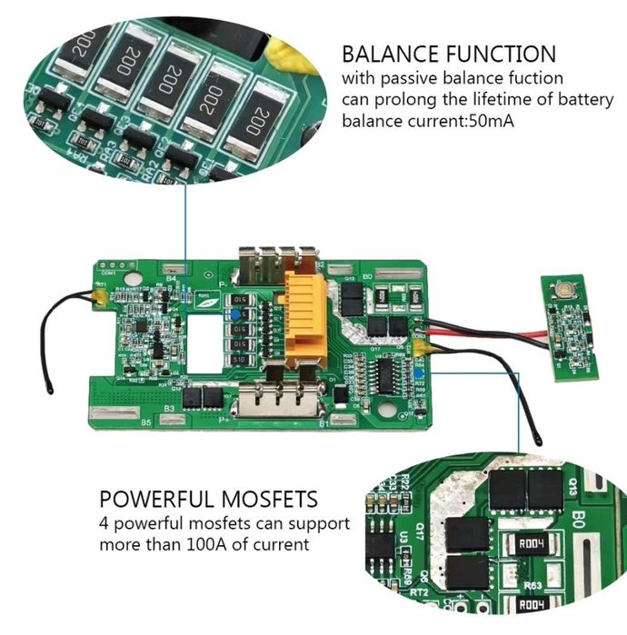Плата BMS, коопуса  21v для Makita.Ремонт АКБ, балансування, перепаков