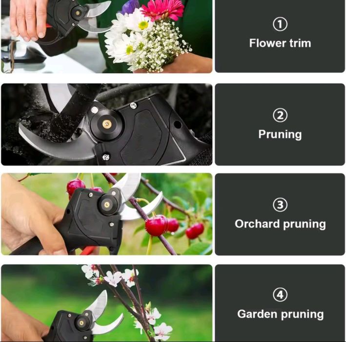 Tesoura poda podar a bateria 21v 2 baterias