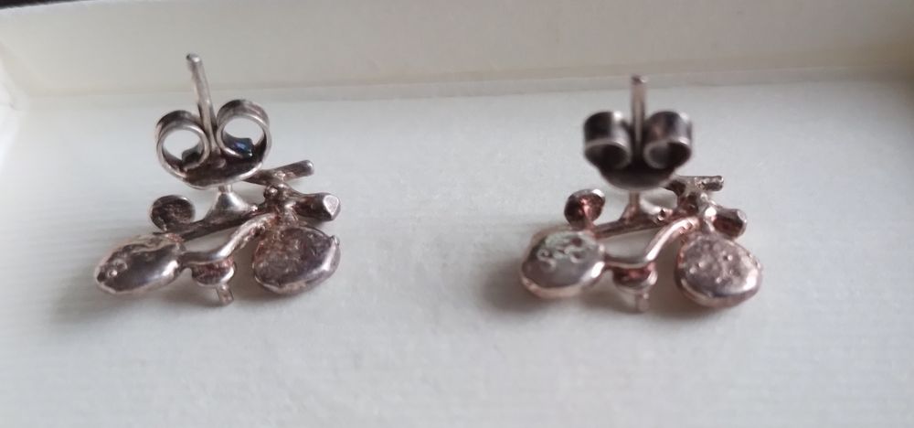 Srebrne kolczyki wkręty rowerek