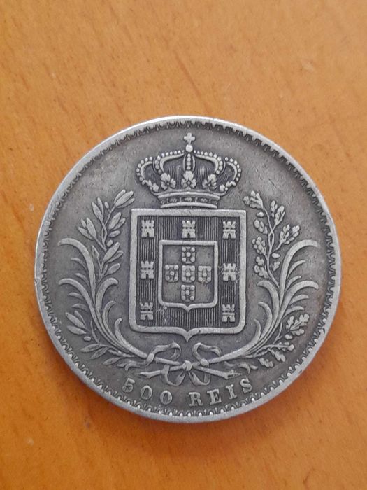 Moeda 500 reis 1868 prata D LUIS I