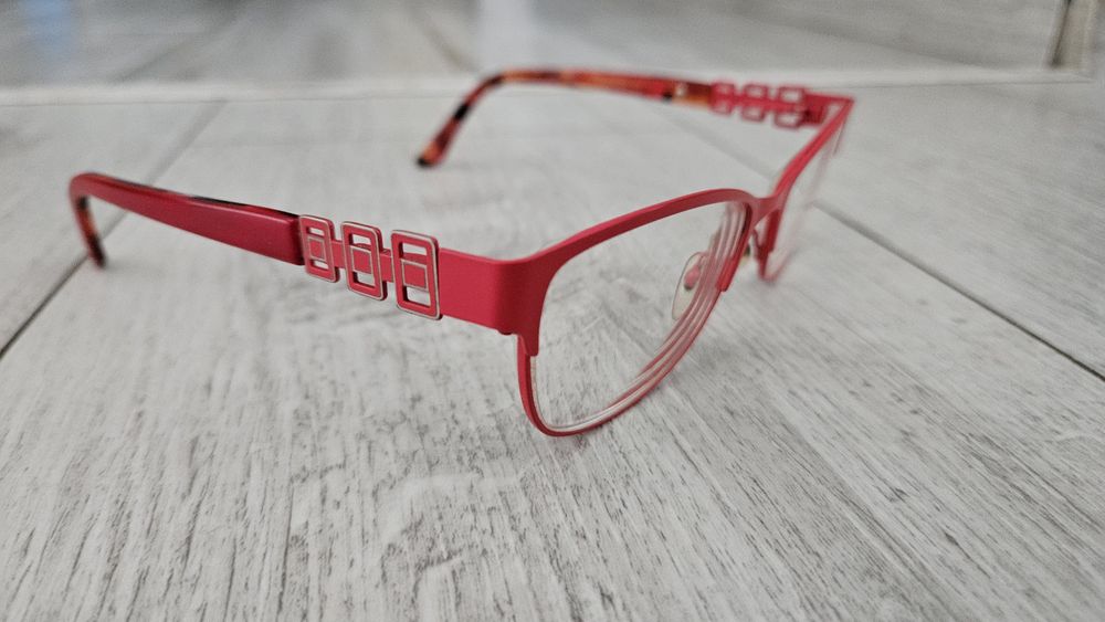 Oprawka okulary korekcyjne -2,50 -3.00 czerwone stylowe