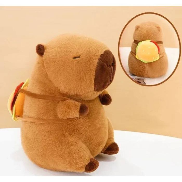 Мила Капібара з рюкзаком 33см, М'яка іграшка Капібара з рюкзаком 33см