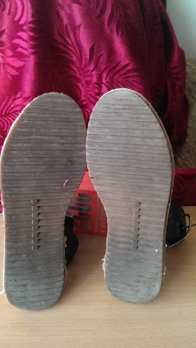 Женские кожаные босоножки-эспадрильи- сандали Zara Woman 36-й размер 24см. на платформе с ремешком на щиколотке  В СУПЕР Состоянии