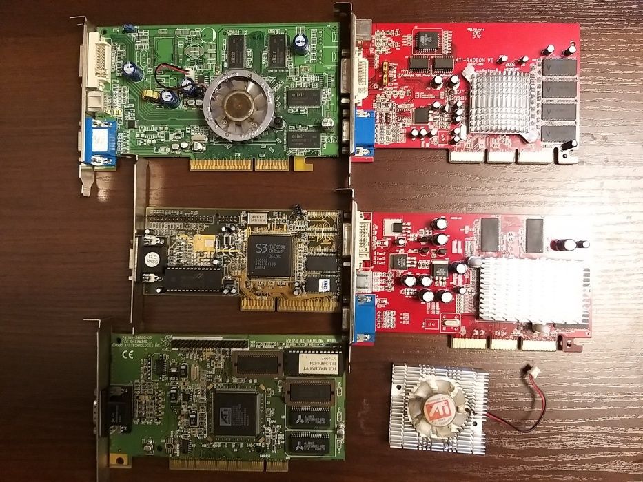 Видеокарты AGP PCI + радиатор