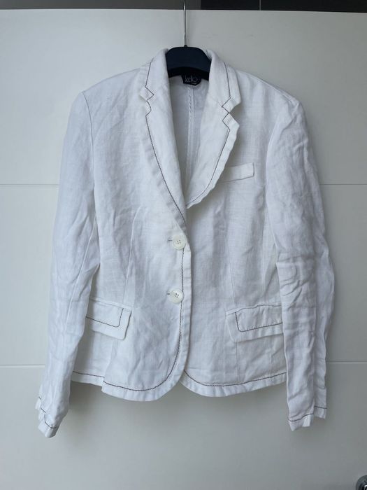 Żakiet czysty len 100% biały marki Kello  elegancki