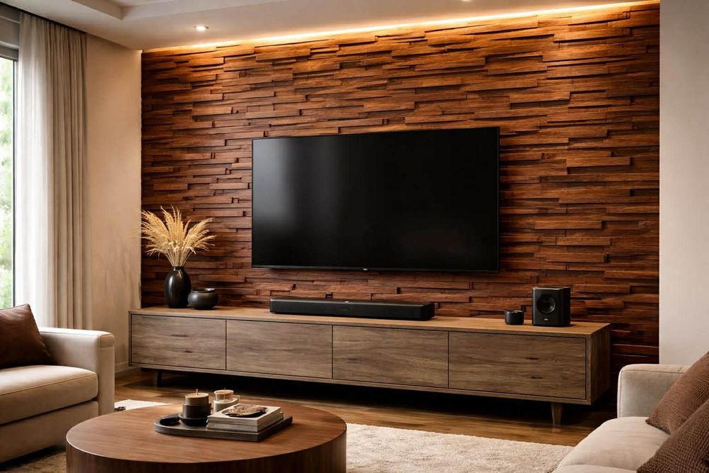 Panel ścienny  3d mahoń, teak, suar