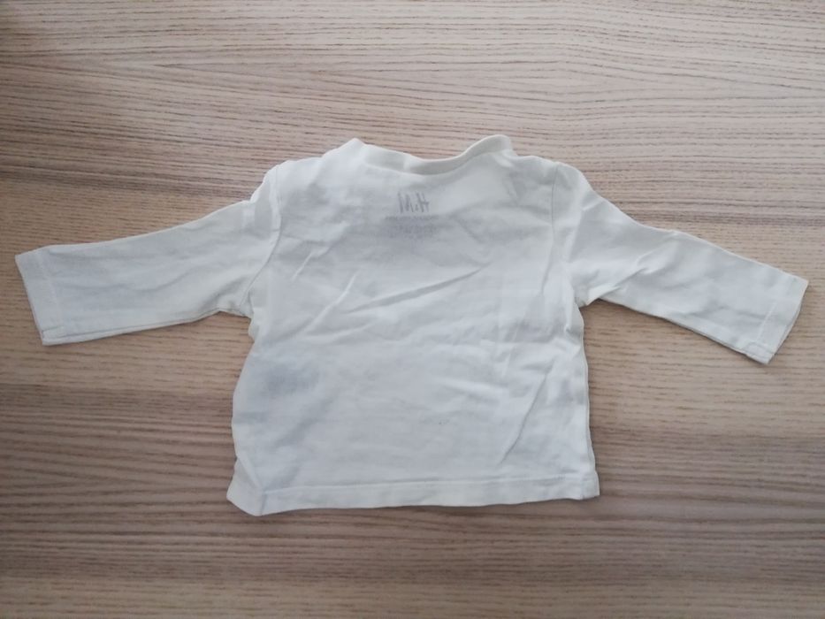 3 topy h&m 50 bluzeczki koszulka longsleeve basic granatowe szare biał