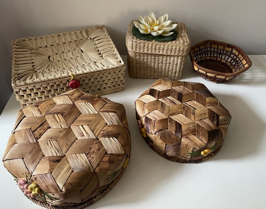 Cestos vime e palha vários tamanhos