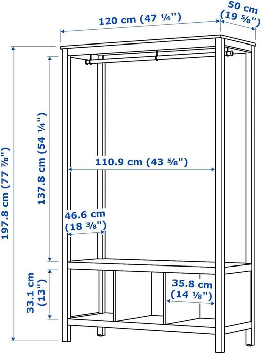 Roupeiro aberto IKEA Hemnes