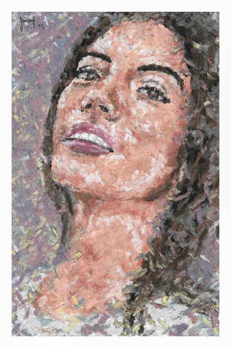 Pintura a pastel de óleo em papel, 30 x 20 cm