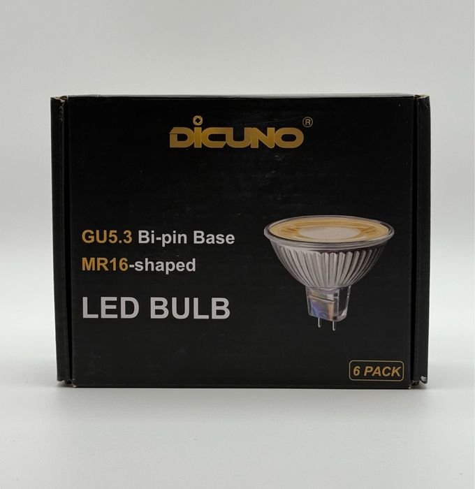 Pack 6 Lâmpadas LED GU5.3 Dicuno (6W/2700K) - Reguláveis