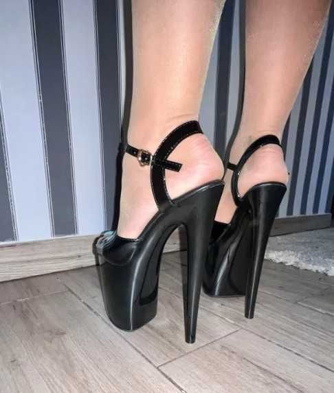 247/ OD RĘKI 45 Męskie Szpilki szklanki 20 cm gogo pole dance 35-43EU