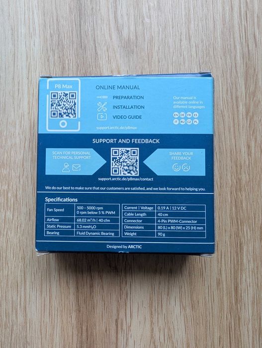 Ventoinhas Arctic P8 Max 80mm PWM436414282288353281