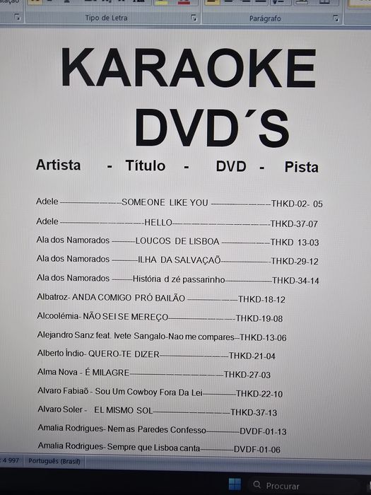 DVD,s Karaoke coleção