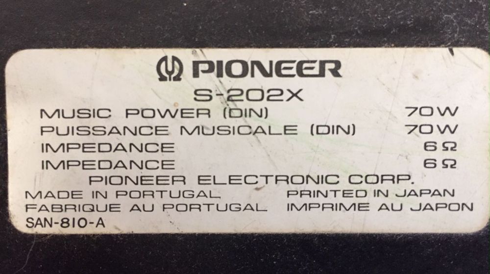 Colunas de som Pionner