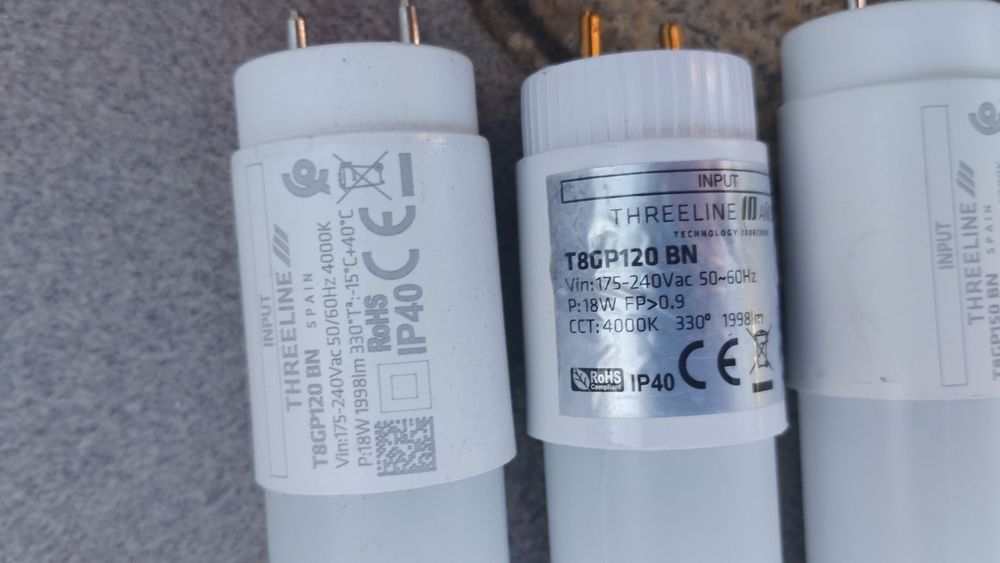 Lâmpadas tubulares de led 18 w e 22w