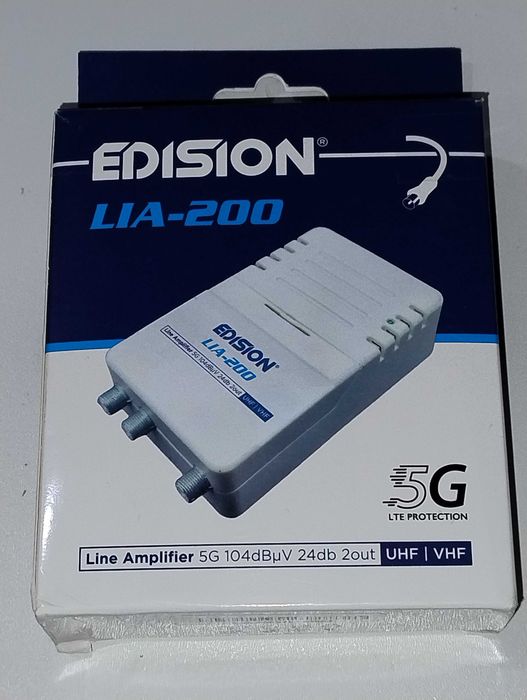 Wzmacniacz antenowy wewnętrzny Edision LIA-200 DVB-T/T2 filtr 5G LTE