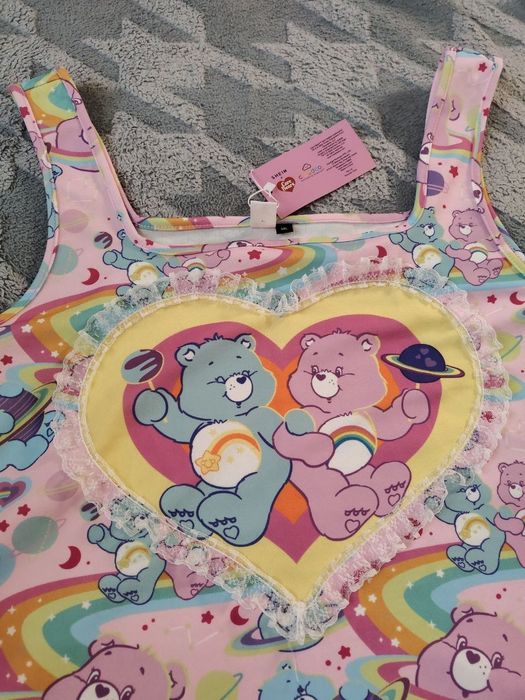 Платье-майка больших размеров с сердечком и мультяшным принтом SHEIN X Care Bears.Новое платье (Plus Size), с биркой.