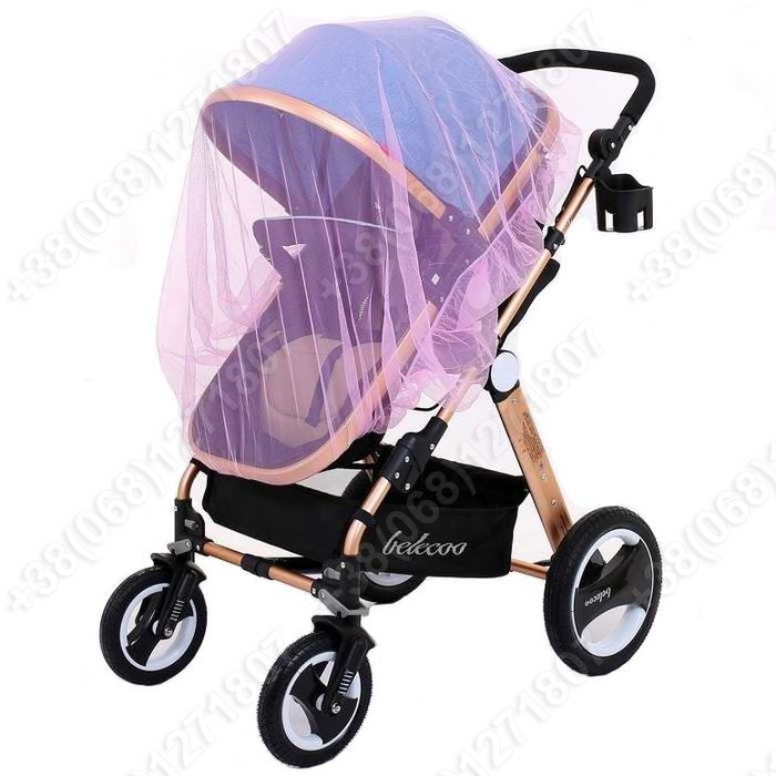 Москитная сетка на коляску универсальная москитка Розовая, Голубая