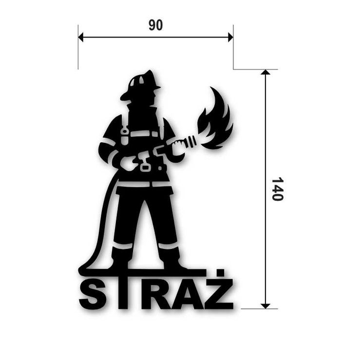 Naklejka STRAŻ POŻARNA - 14x9cm - na telefon, laptop, samochód