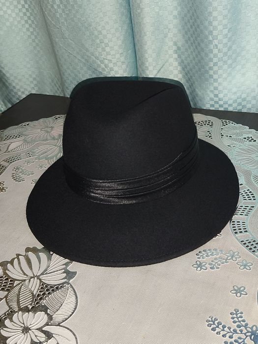 Kapelusz damski 100% wełna – czarny, klasyczny | rozm. 56