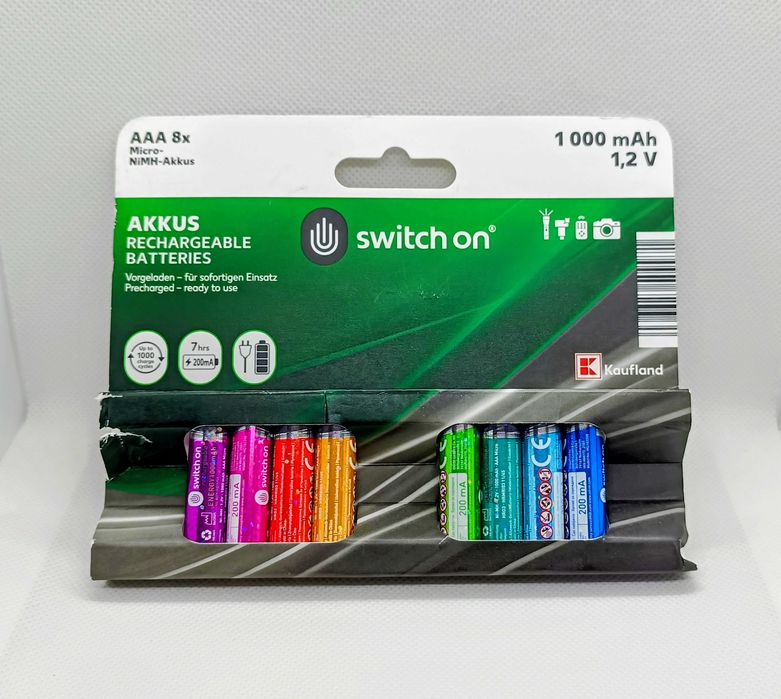 Акумулятори AAA  Switch On, Ni-MH, 1000 мА · год, 8 шт.