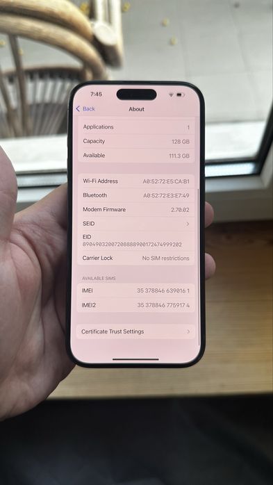 Iphone 15 pro 128gb niebieski