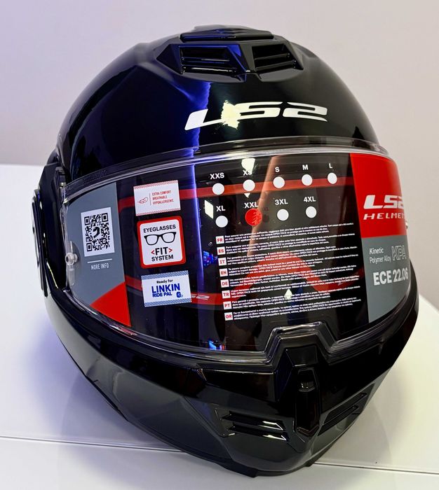 Capacete NOVO Modular 180° LS2 Advant Preto Brilho (23% DESCONTO) Tam XL